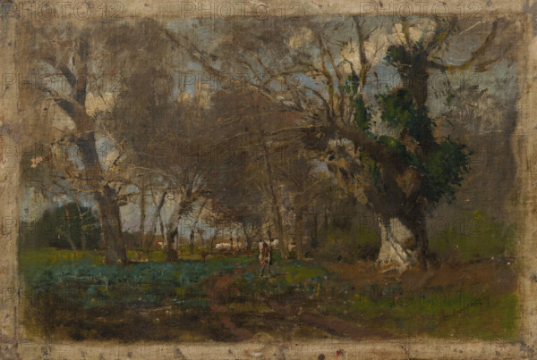 Oak Trees near an Arm of the Váh, 1880-1885.