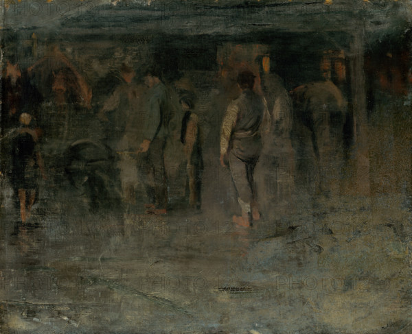 Gloomy Fair II. (Sketch of a Group of Men), 1880-1885.