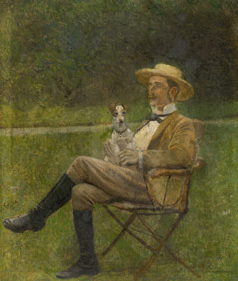 Study of a Seated Man with a Dog, 1880-1900.