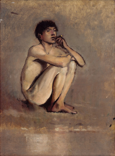 Study of a Seated Nude of a Young Man, 1875-1885.