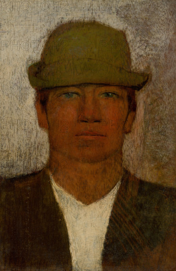 Head of Young Man in a Green Hat, 1890-1900.