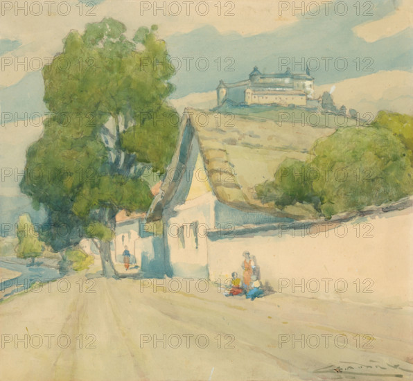 Krásnohorské Podhradie, 1925-1930. Village at the foot of the Castle of Krásna Hôrka, eastern Slovakia.