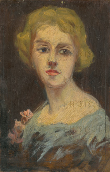 Portrait of a Woman in Sky-Blue Dress, 1920-1930.