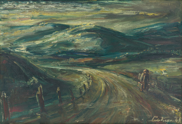 Landscape with travellers, 1943.