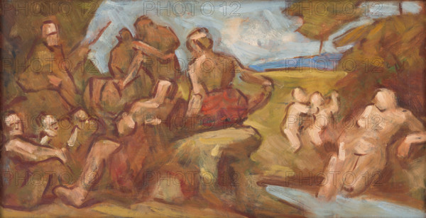 Sketch of Composition with Bathing People, 1910-1930.