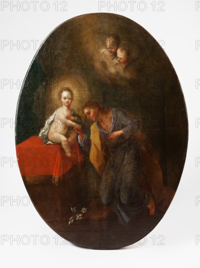 St. John of Nepomuk, c1780. The saint worshipping the infant Christ.