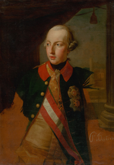 Study for a portrait of Emperor Joseph II, 1769. Joseph II (1741-1790) was Holy Roman Emperor from 1765, and sole ruler of the Habsburg monarchy from 29 November 1780 until his death.