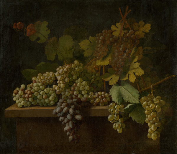 Still life with grapes, 1740-1750.