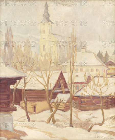 Winter scene in Helpa, 1936.