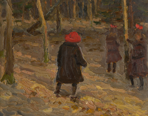 The artist's children in the park, c1930.