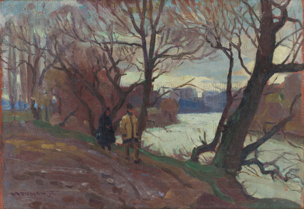 River near Michalovce, before 1920.