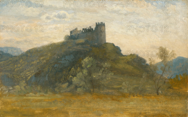 Ruins of Sásov Castle, 1880-1900. Medieval castle in Slovakia.