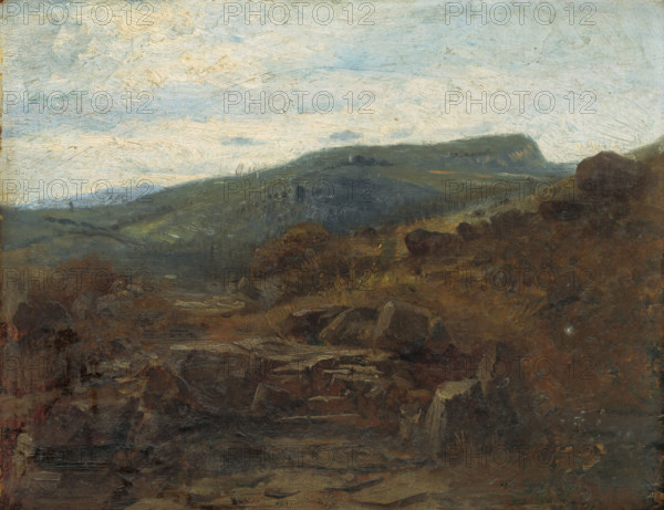 Landscape near Kremnica, 1880-1900. Rural scene in Slovakia.