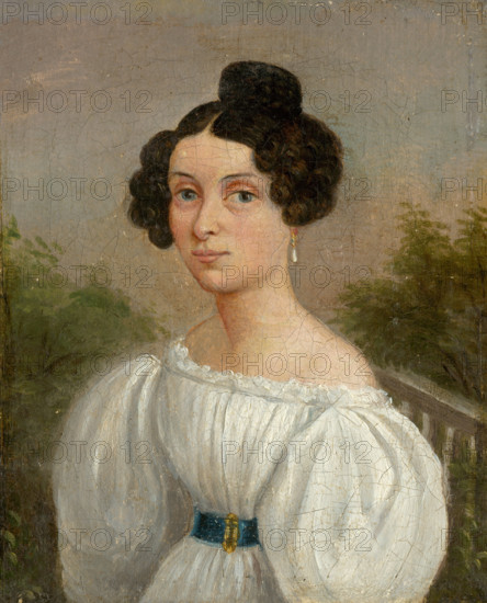 Portrait of a Young Woman in a White Dress, 1830-1840.