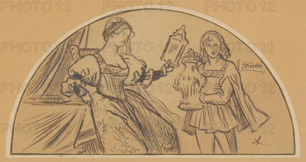 Allegory of glassmaking, 1900-1910.