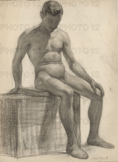 Study of a seated man, 1909.