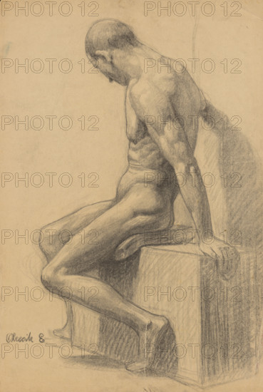Study of a seated man, 1910-1920.