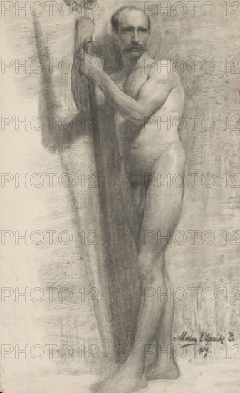Study of a man leaning on a stick, 1909.