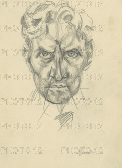 Study of a Man's Head en Face, 1922-1926.