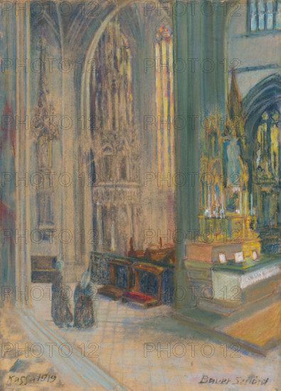 Interior of the Kosice cathedral, 1919.