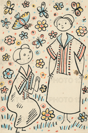 3. A story about a dog and a cat, around 1928. Additional Info: Illustrations for the book - Josef capek. Talking about a dog and a cat: how they farmed together and about all kinds of other things. [Prague] : Dr. O. storch-Marien, 1929.