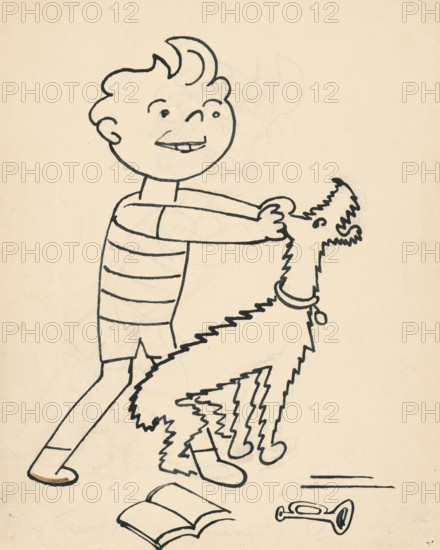 16. Talking about a dog and a cat, around 1928. Additional Info: Illustrations for the book - Josef capek. Talking about a dog and a cat: how they farmed together and about all kinds of other things. [Prague] : Dr. O. storch-Marien, 1929.