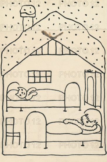 17. Talking about a dog and a cat, around 1928. Additional Info: Illustrations for the book - Josef capek. Talking about a dog and a cat: how they farmed together and about all kinds of other things. [Prague] : Dr. O. storch-Marien, 1929.