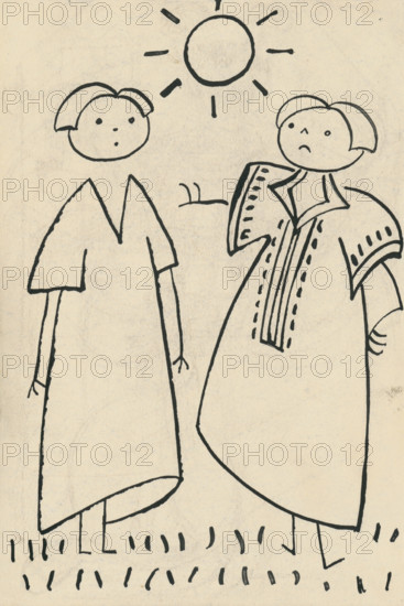 22. A story about a dog and a cat, around 1928. Additional Info: Illustrations for the book - Josef capek. Talking about a dog and a cat: how they farmed together and about all kinds of other things. [Prague] : Dr. O. storch-Marien, 1929.