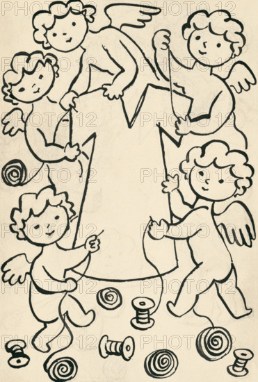 23. A story about a dog and a cat, around 1928. Additional Info: Illustrations for the book - Josef capek. Talking about a dog and a cat: how they farmed together and about all kinds of other things. [Prague] : Dr. O. storch-Marien, 1929.