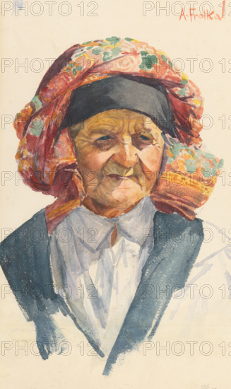 Head of an old woman, 1905-1925.
