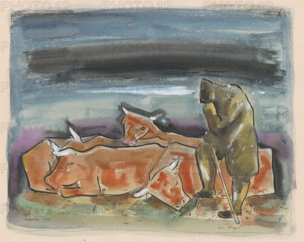 Evening on the pasture, 1936.