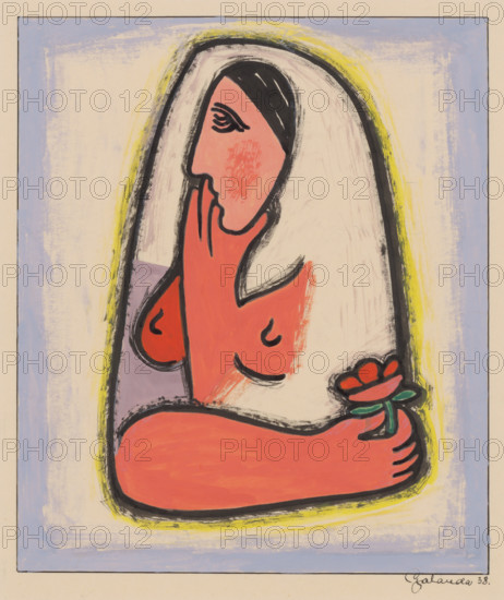 Woman with a flower, 1938.