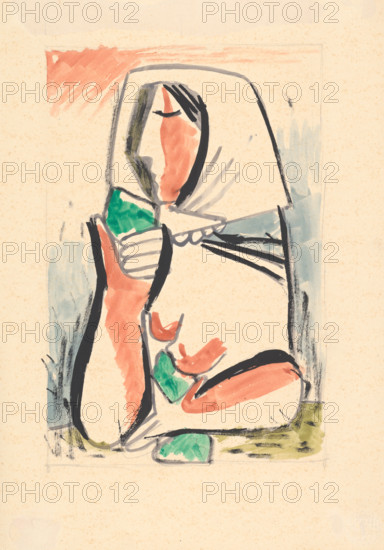 Woman in a scarf, 1936-1937.