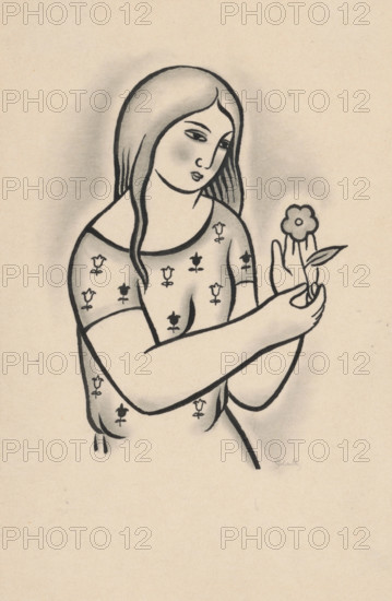 Girl with a flower, around 1926-1927.