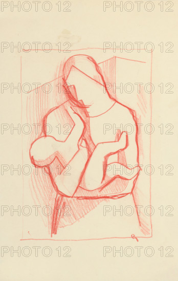 Mother with child in her arms, 1934-1936.
