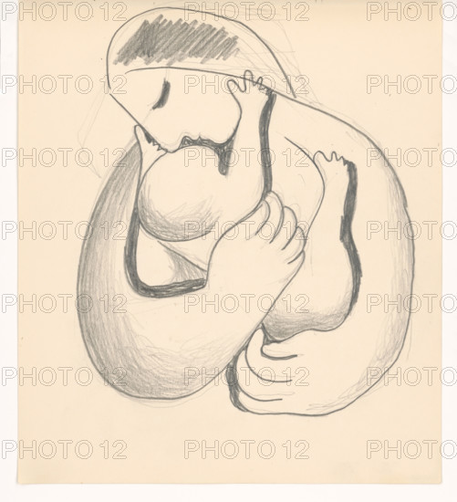 Mother with child in her arms, 1938.
