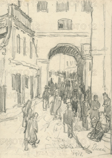 Street traffic, 1918.