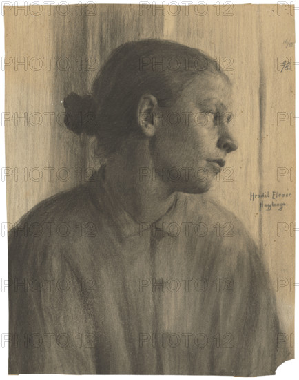 Study of a female head in profile, 1898.