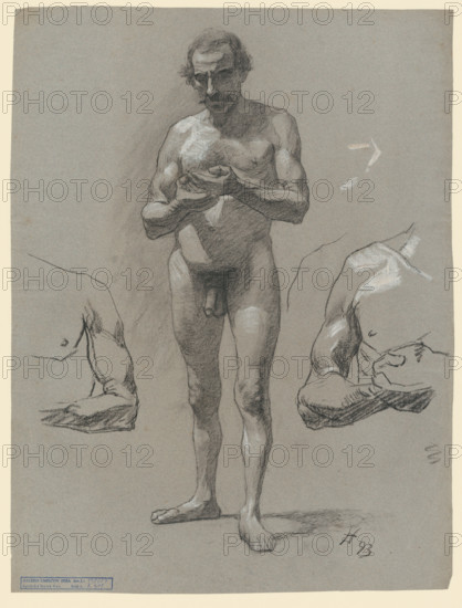 Study of a standing male nude, 1893.