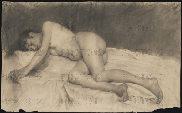 A reclining female nude, around 1892.