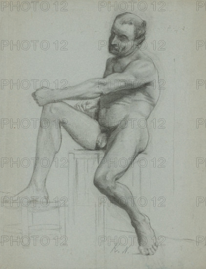 Seated man nude, 1905-1910.