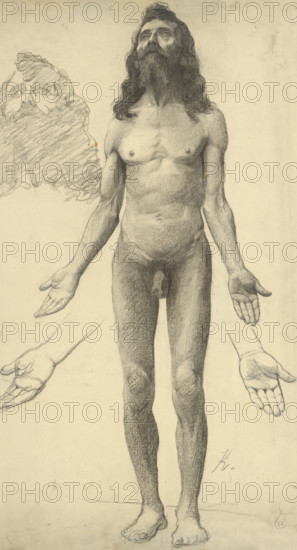 Nude man with a beard, 1910-1915.