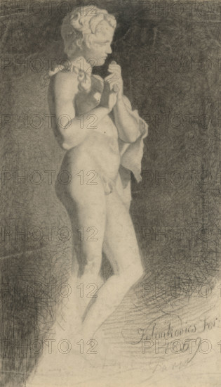 Study of a boy playing the flute, 1859.