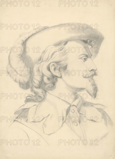 Man's head with a beard, 1877-1880.