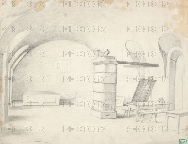 Interior of the studio, around 1850.