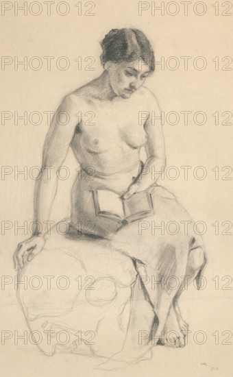 Study of a seated female nude, 1912.