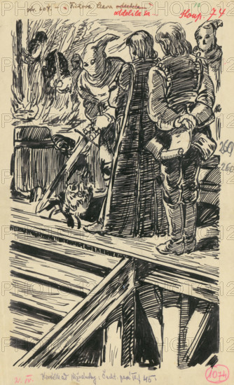 10.- The Execution, 1936. Additional Info: Illustration for the book cachticka pani by J.Niznansky, published by L.Mazac, Prague 1936 - 10 illus.