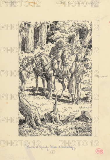30.-Why aren't you going to leave?, 1953. Additional Info: Illustration for the novel by J.Niznansky The Adventures of Moric Benovsky, published by L.Mazac, Prague 1953 - 32 illus.