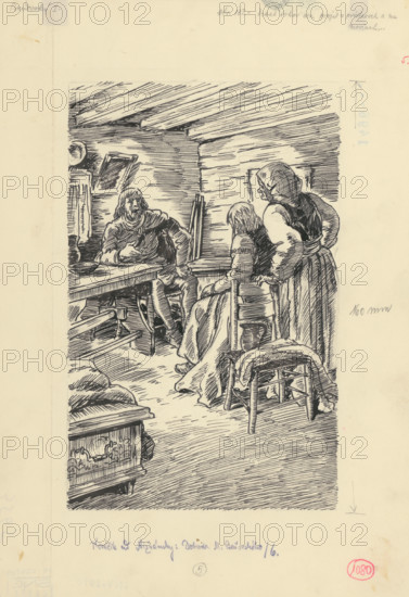 29.-I spent ten years in ports and on the seas, 1953. Additional Info: Illustration for the novel by J.Niznansky The Adventures of Moric Benovsky, published by L.Mazac, Prague 1953 - 32 illus.