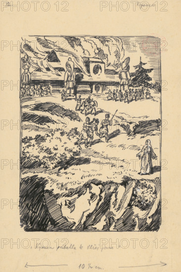 The Kysuca Runs to Vlcia Jama, 1928. Additional Info: Illustration for the novel by F.Urbanek Kysuc, Society of St. Adalbert, Trnava, 1928 - 8 illus.